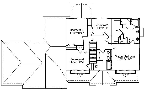 Craftsman Floor Plan - Upper Floor Plan #49-105