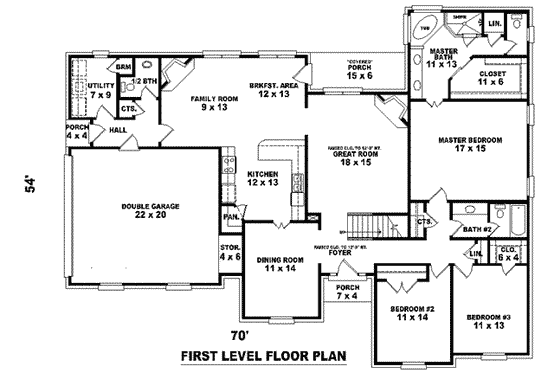 Floor Plan - Main Floor for European House Plan #81-1162 - 4 bed, 3.5 bath