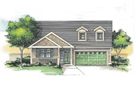 Exterior - Front Elevation for Craftsman House Plan #53-460 - 3 bed, 2 bath