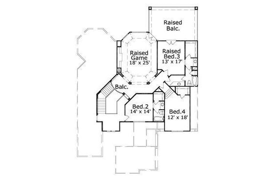 Floor Plan - Upper Floor for European House Plan #411-712 - 4 bed, 3.5 bath
