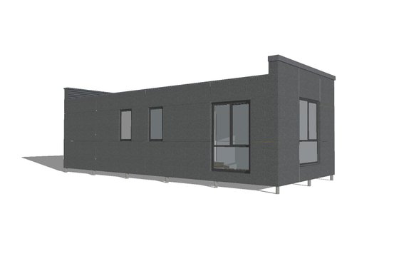 Exterior - Rear Elevation for Modern House Plan #549-37 - 1 bed, 1 bath