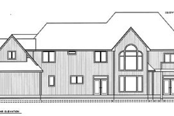 Exterior - Rear Elevation for European House Plan #97-212 - 4 bed, 4.5 bath
