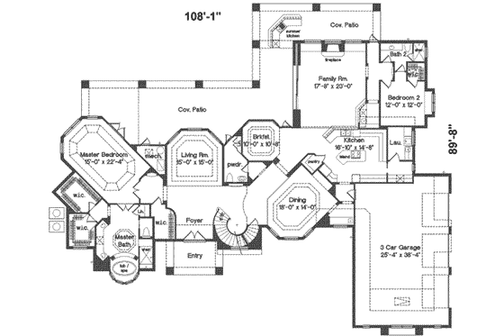 Floor Plan - Main Floor for European House Plan #135-113 - 4 bed, 4.5 bath