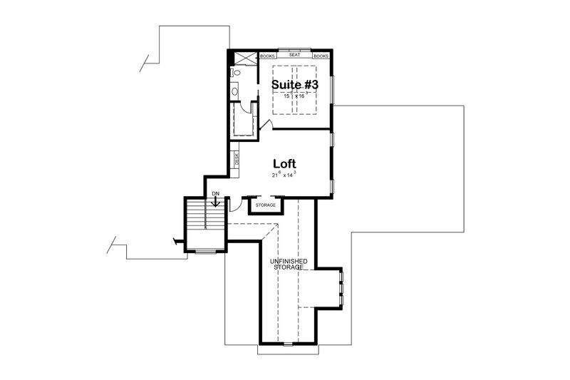 Home Plan - Floor Plan - Upper Floor for Craftsman House Plan #20-2337 - 3 bed, 3.5 bath