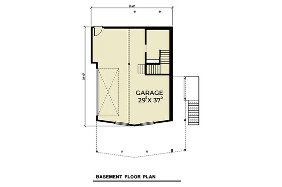 Floor Plan - Lower Floor for Cottage House Plan #1070-57 - 3 bed, 2 bath