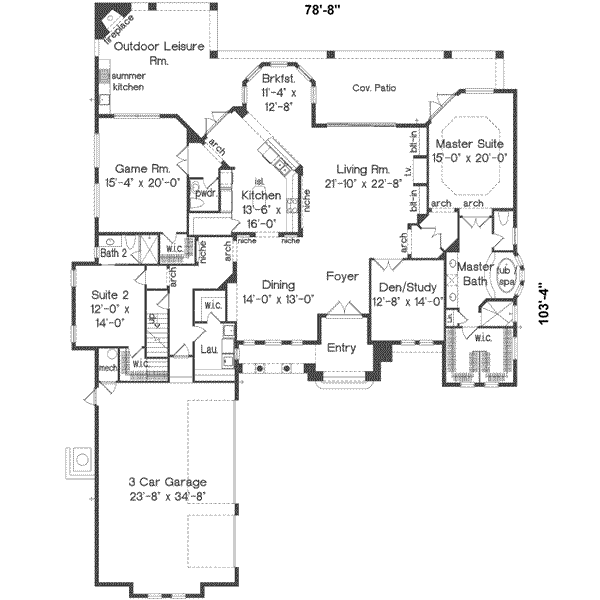 European Floor Plan - Main Floor Plan #135-133
