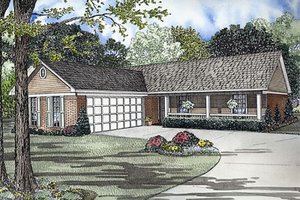Ranch Exterior - Front Elevation Plan #17-2138