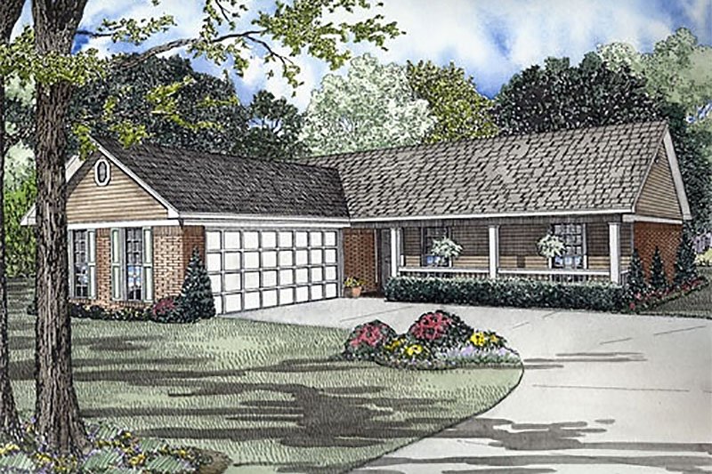 Ranch Style House Plan - 3 Beds 2 Baths 1224 Sq/Ft Plan #17-2138
