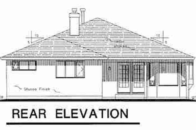House Plan Design - Exterior - Rear Elevation for Traditional House Plan #18-9061 - 2 bed, 2 bath