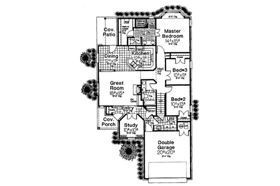 Floor Plan - Main Floor for European House Plan #310-681 - 3 bed, 2.5 bath