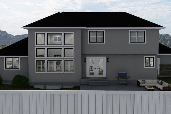 Exterior - Rear Elevation for Traditional House Plan #1060-25 - 6 bed, 3.5 bath
