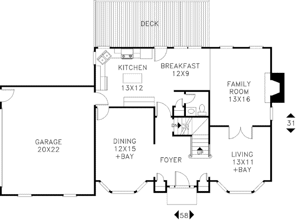 European Floor Plan - Main Floor Plan #56-160