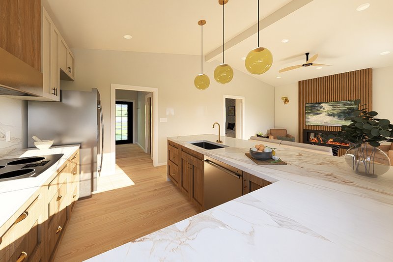 Architectural House Design - Interior - Kitchen 3 for Farmhouse House Plan #126-299 - 1 bed, 1 bath