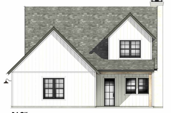 Exterior - Rear Elevation 1 for Farmhouse House Plan #1096-175 - 4 bed, 2.5 bath