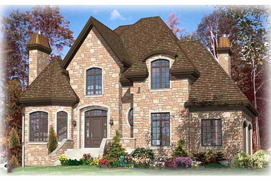 Exterior - Front Elevation for European House Plan #138-116 - 3 bed, 2.5 bath