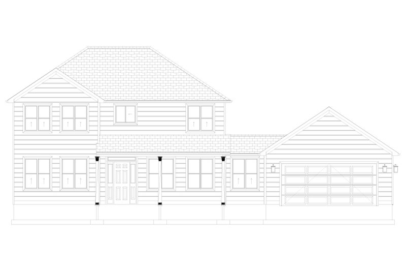 House Blueprint - Exterior - Front Elevation 4 for Farmhouse House Plan #1060-489 - 3 bed, 2.5 bath