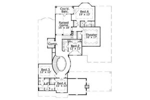 Floor Plan - Upper Floor for European House Plan #411-851 - 6 bed, 5 bath