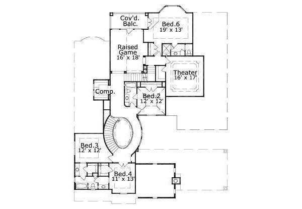 European Floor Plan - Upper Floor Plan #411-851