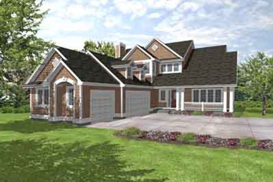 Exterior - Front Elevation for Craftsman House Plan #50-239 - 4 bed, 2.5 bath