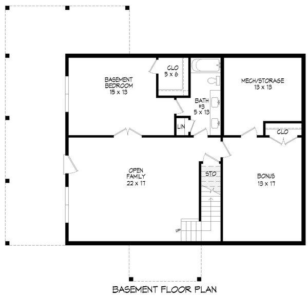 House Blueprint - Southern Floor Plan - Lower Floor Plan #932-819