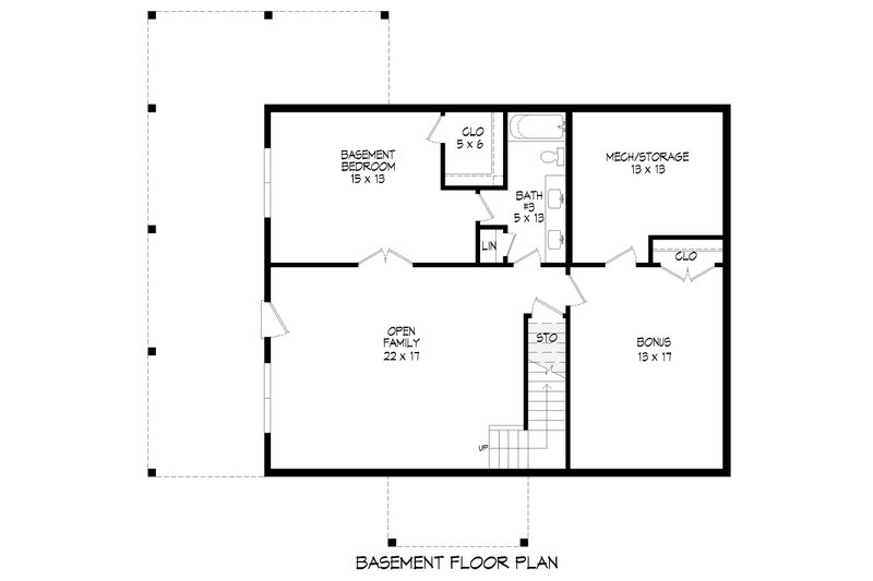 House Blueprint - Floor Plan - Lower Floor for Southern House Plan #932-819 - 4 bed, 3.5 bath