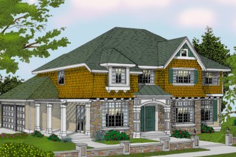 Architectural House Design - Craftsman Exterior - Front Elevation Plan #100-211