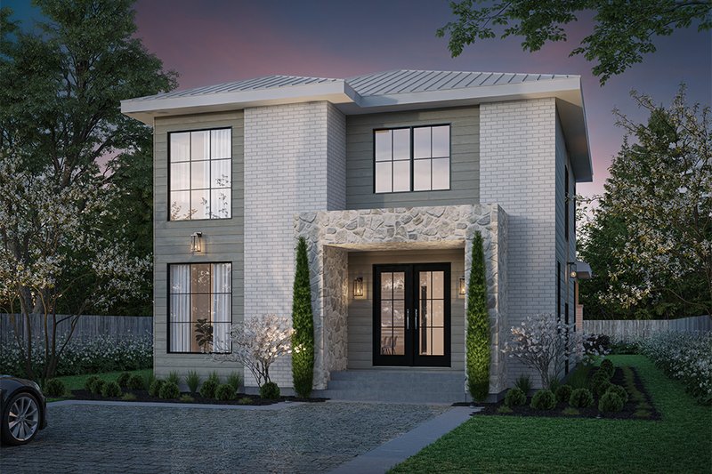 House Blueprint - Contemporary Exterior - Front Elevation Plan #23-2871