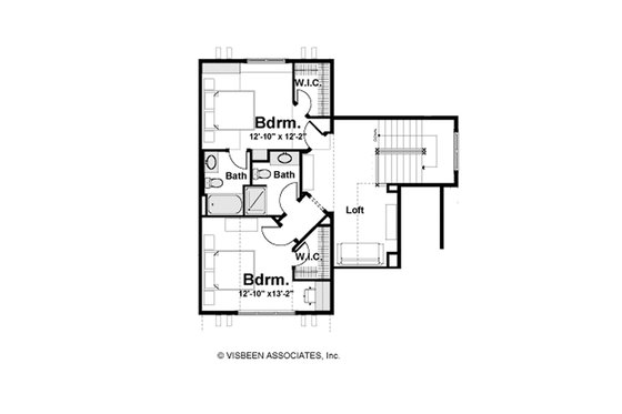 Floor Plan - Upper Floor for Farmhouse House Plan #928-448 - 3 bed, 3.5 bath