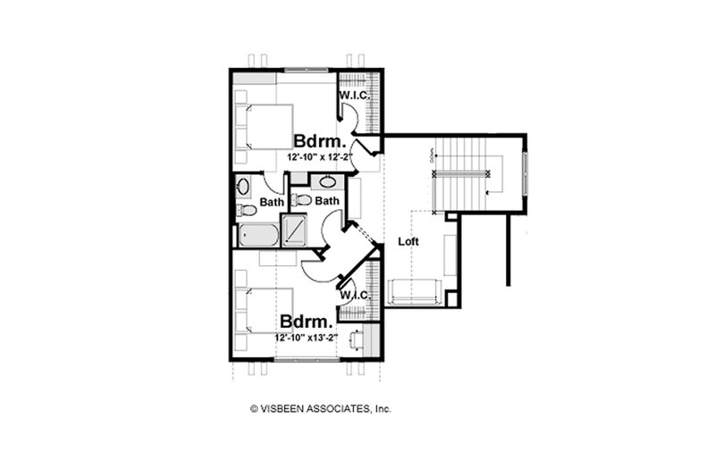 House Design - Floor Plan - Upper Floor for Farmhouse House Plan #928-448 - 3 bed, 3.5 bath