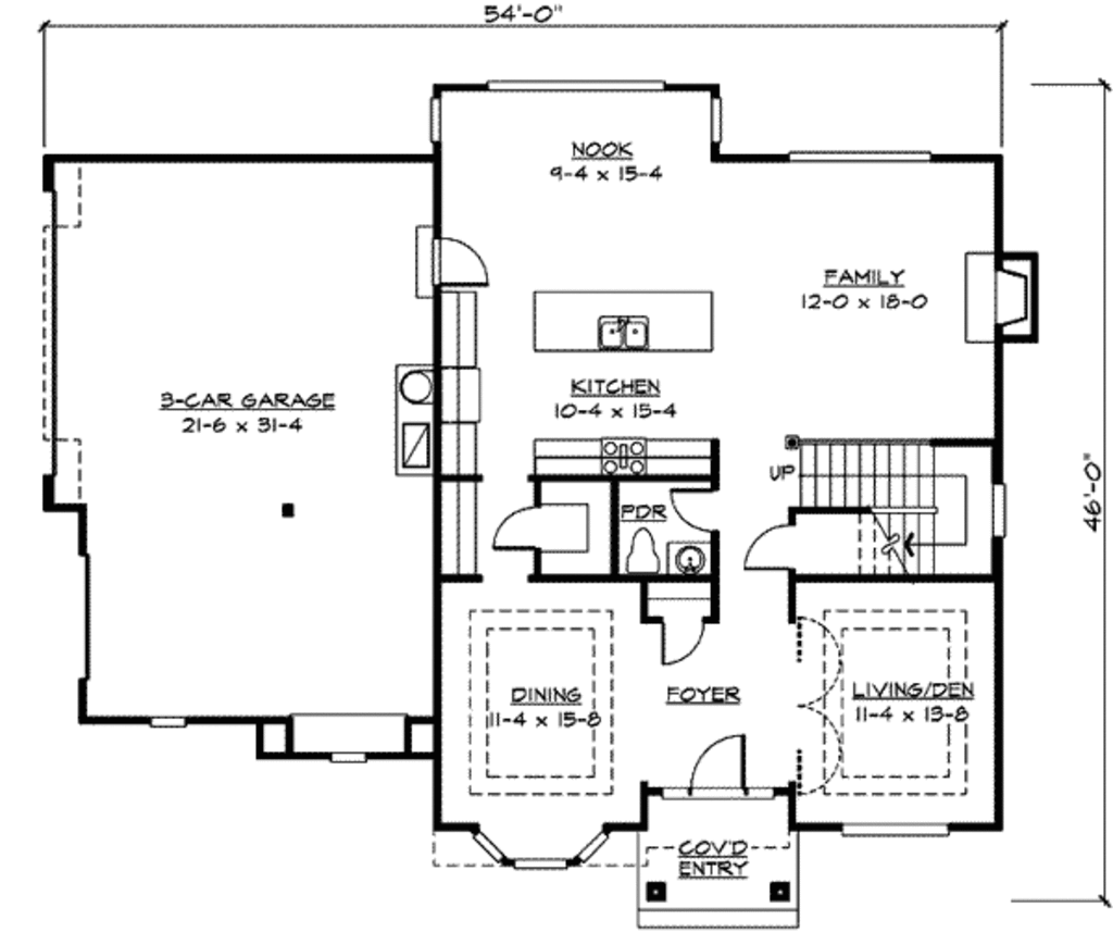 Craftsman Style House Plan - 4 Beds 2.5 Baths 3009 Sq Ft Plan #132-141 