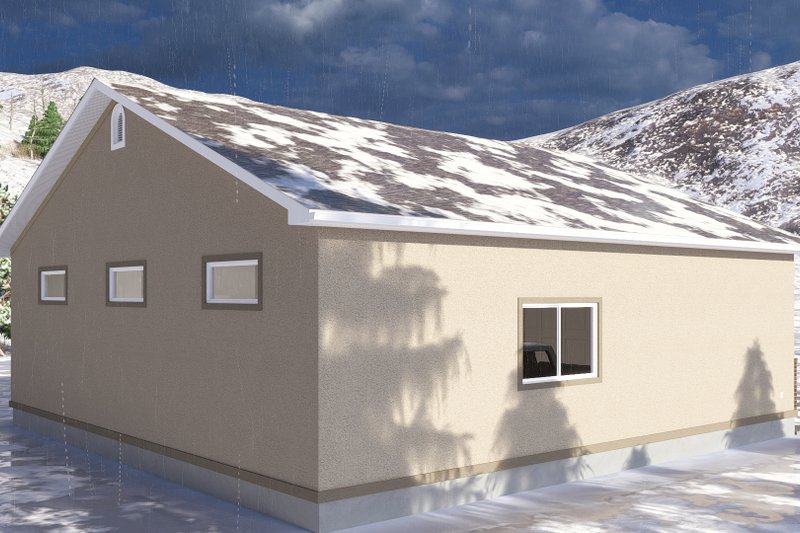 House Blueprint - Exterior - Rear Elevation for Traditional House Plan #1060-187, 1 bath