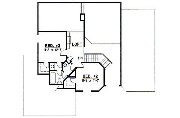 Traditional Floor Plan - Upper Floor Plan #67-719