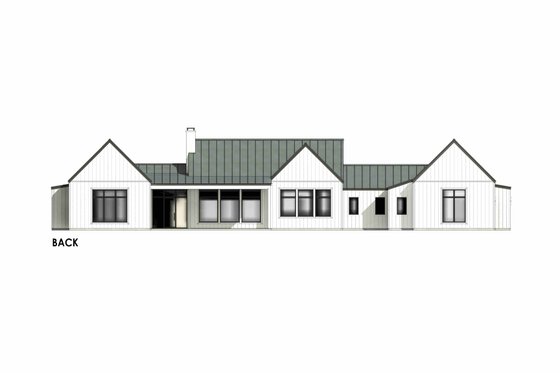 Exterior - Rear Elevation 2 for Modern House Plan #1096-56 - 4 bed, 3.5 bath