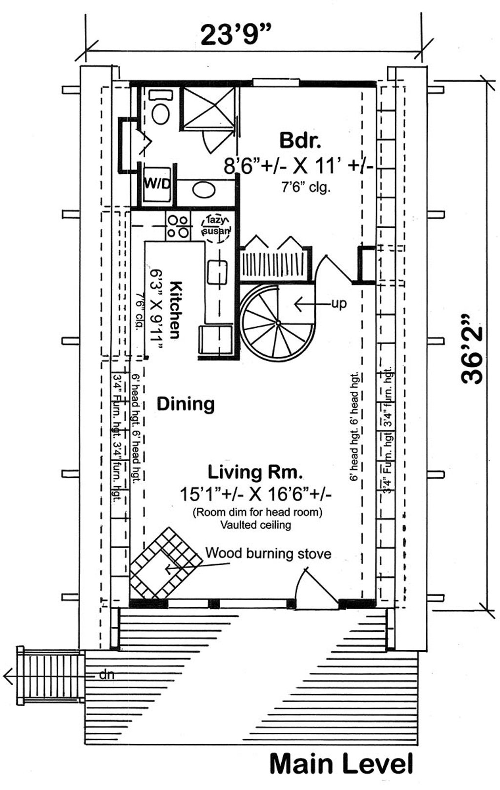 Floor Plan - Main Floor House Plan #312-544 - 1 bed, 1 bath