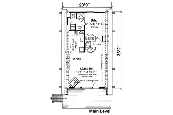 Floor Plan - Main Floor House Plan #312-544 - 1 bed, 1 bath
