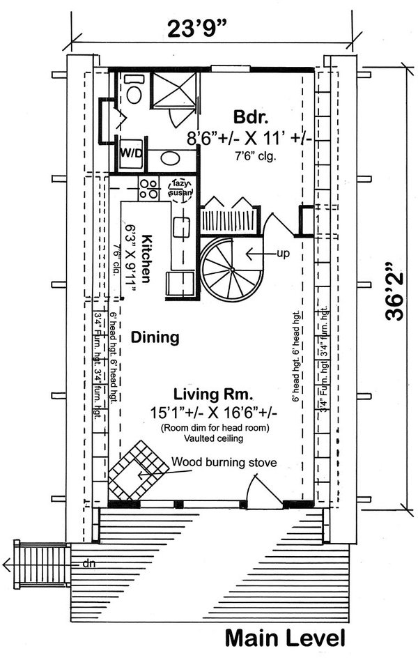 Floor Plan - Main Floor House Plan #312-544 - 1 bed, 1 bath