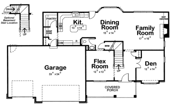 Architectural House Design - Traditional Floor Plan - Main Floor Plan #20-1764