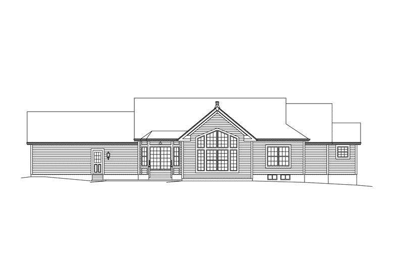 Architectural House Design - Exterior - Rear Elevation for Southern House Plan #57-605 - 3 bed, 2.5 bath