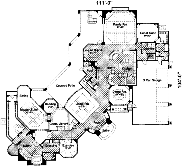 European Floor Plan - Main Floor Plan #135-101