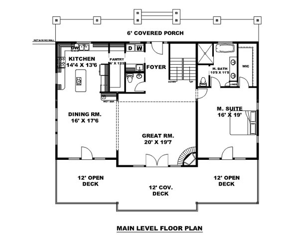 House Plan Design - Craftsman Floor Plan - Main Floor Plan #117-1049