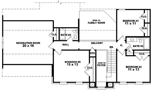 European Floor Plan - Upper Floor Plan #81-818