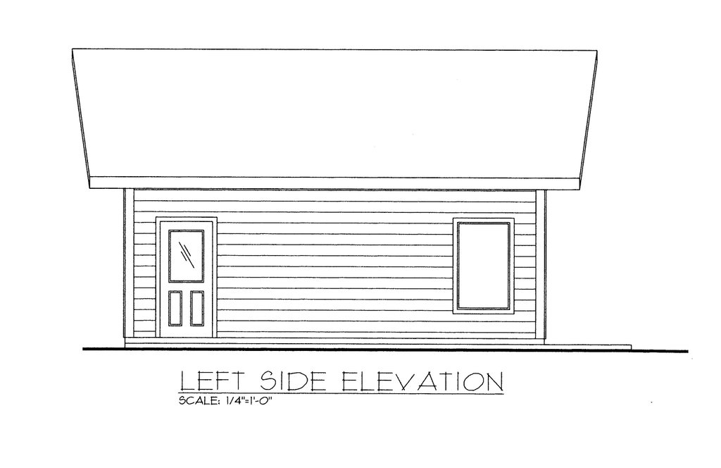 Exterior - Other Elevation for Bungalow House Plan #117-1103 - 1 bed, 1.5 bath