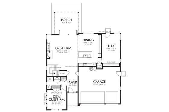Floor Plan - Main Floor for Contemporary House Plan #48-707 - 3 bed, 3 bath