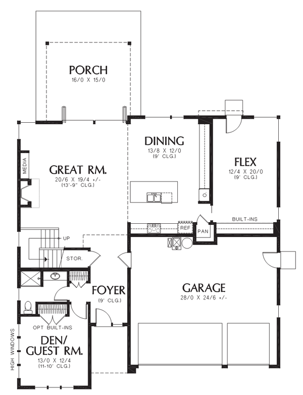 Architectural House Design - Contemporary Floor Plan - Main Floor Plan #48-707