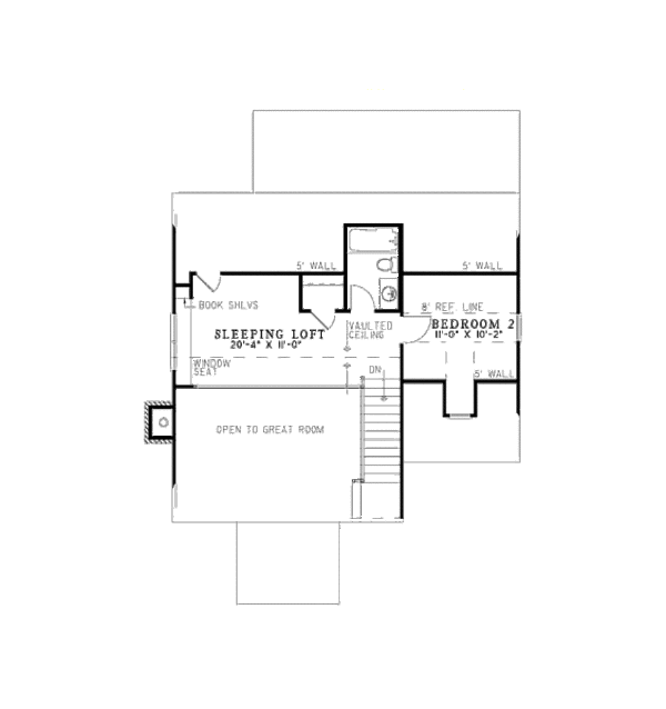 Cottage Floor Plan - Upper Floor Plan #17-2362