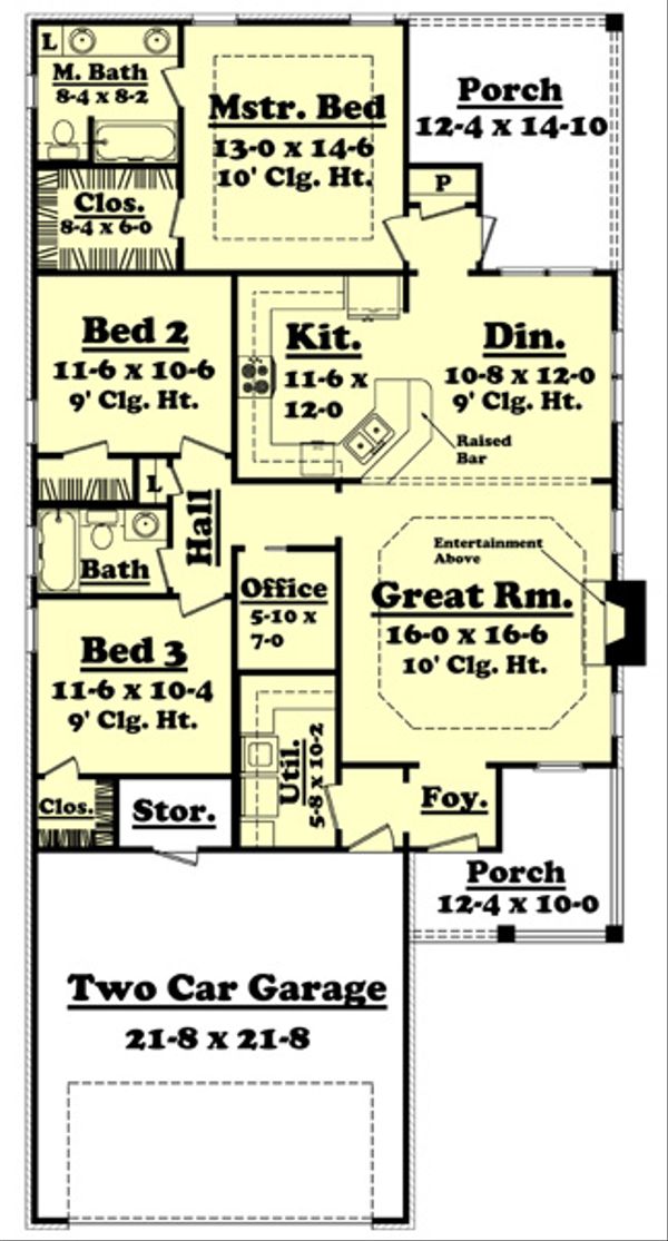 Architectural House Design - Country Floor Plan - Main Floor Plan #430-51