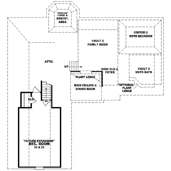 Traditional Floor Plan - Upper Floor Plan #81-520