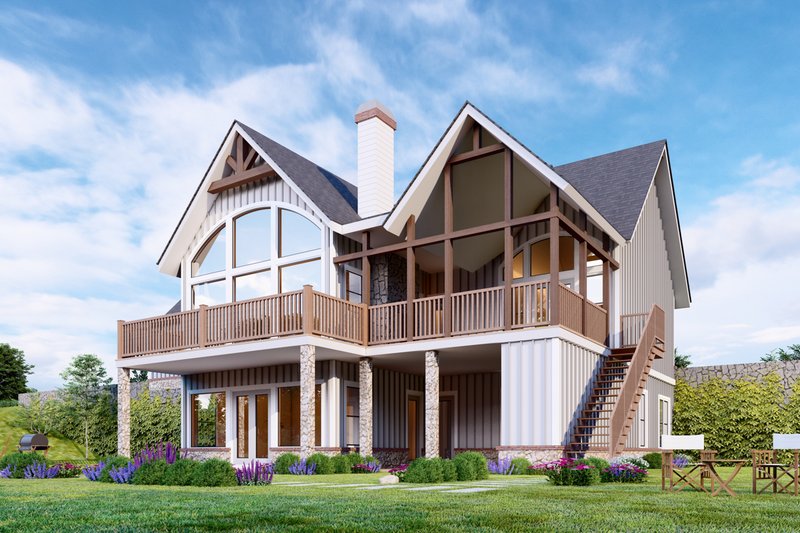Dream House Plan - Exterior - Rear Elevation for Craftsman House Plan #54-562 - 4 bed, 3 bath