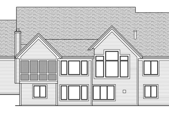 Exterior - Rear Elevation for Craftsman House Plan #51-575 - 4 bed, 2.5 bath