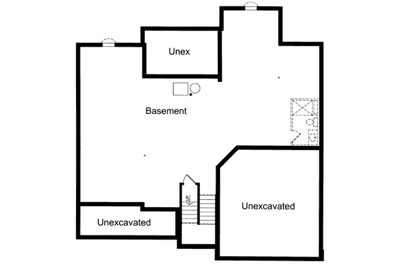House Plan Design - Floor Plan - Lower Floor for Bungalow House Plan #46-464 - 4 bed, 2.5 bath